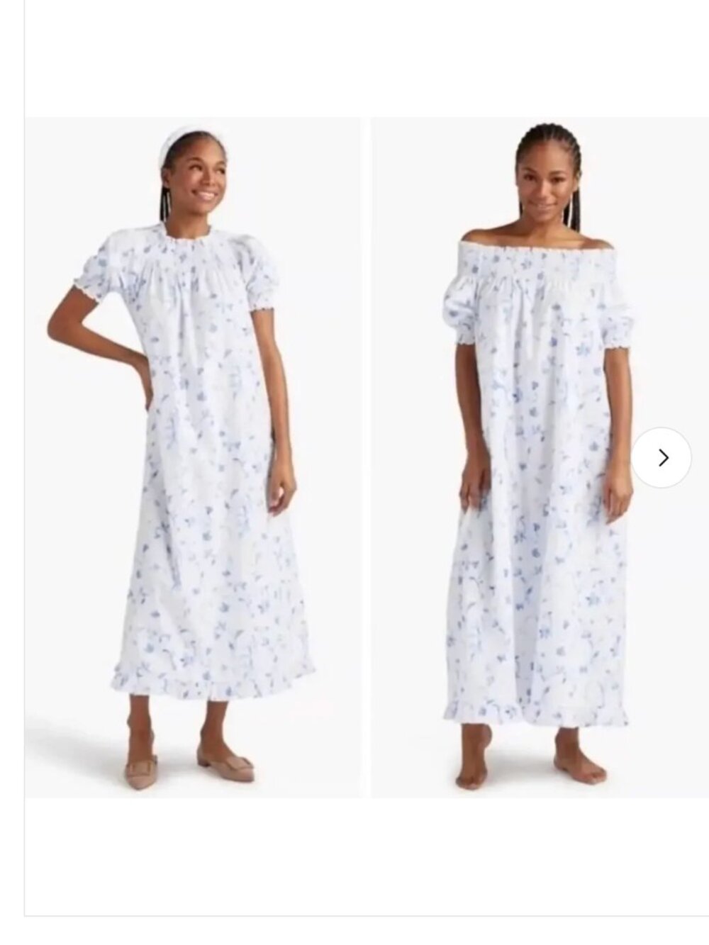 NWT Hill House Home The Caroline Nap Dress in the Blue Botanical Floral print XS